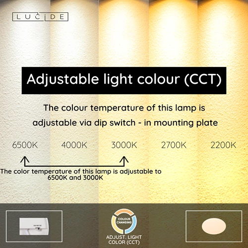 Lucide OLSON - Flush ceiling light Bathroom - Ø 45 cm - LED - CCT - 1x45W 3000K/6500K - IP44 - Opal - USP